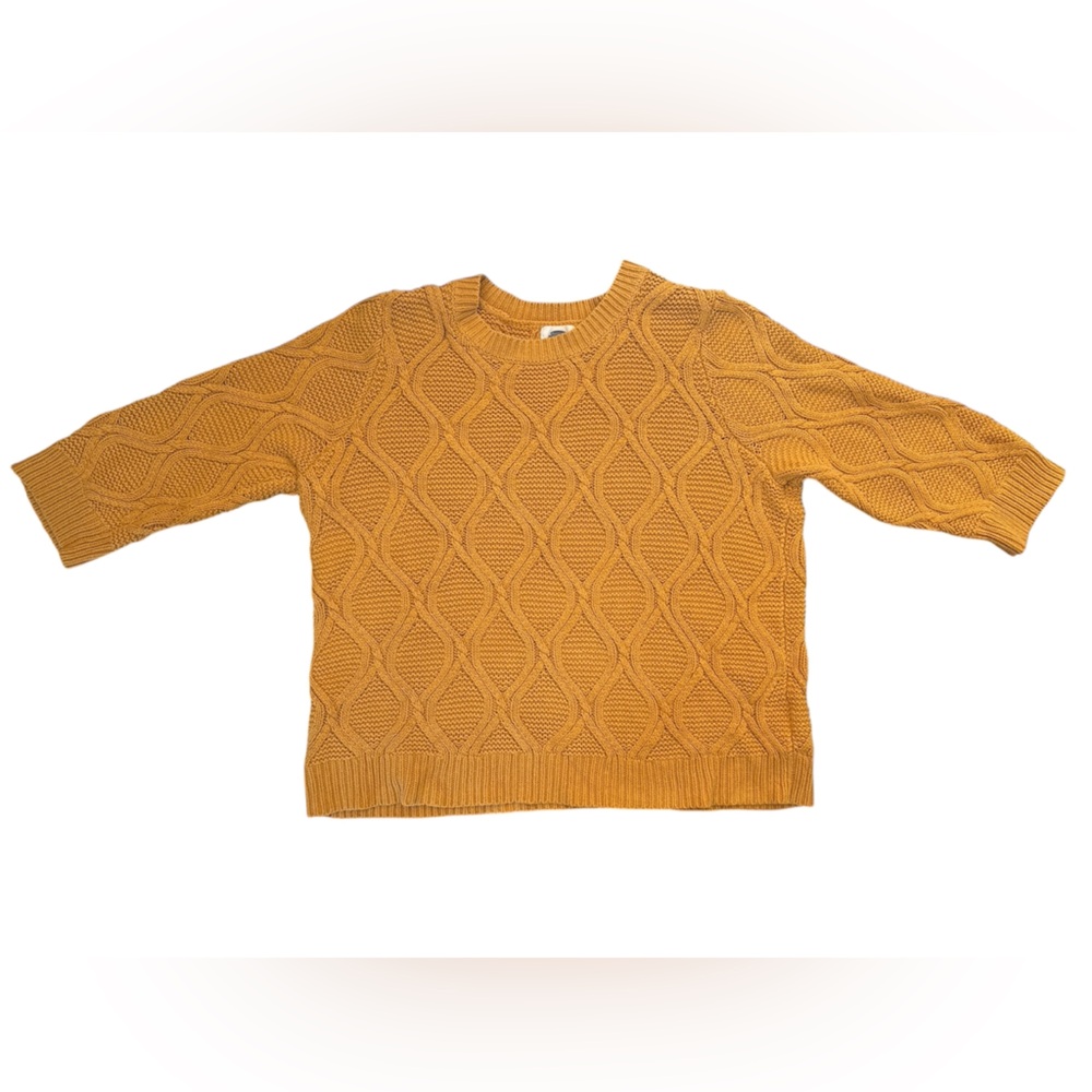 Old Navy Cozy Mustard Yellow Cable Knit Sweater - XL